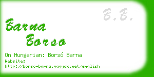 barna borso business card